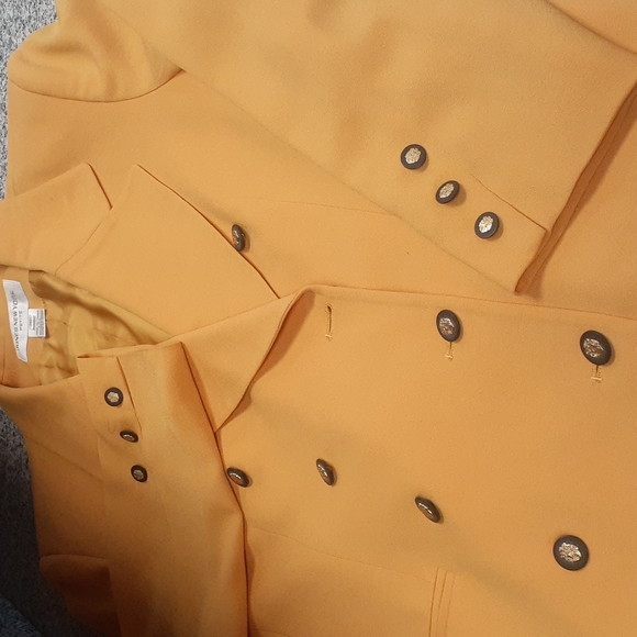 VTG Jones New York wool yellow Dress blazer jacket Sz 14 p ** Double Breasted - Picture 7 of 9